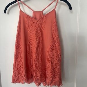 Francesca’s Boho Orange Lace Top